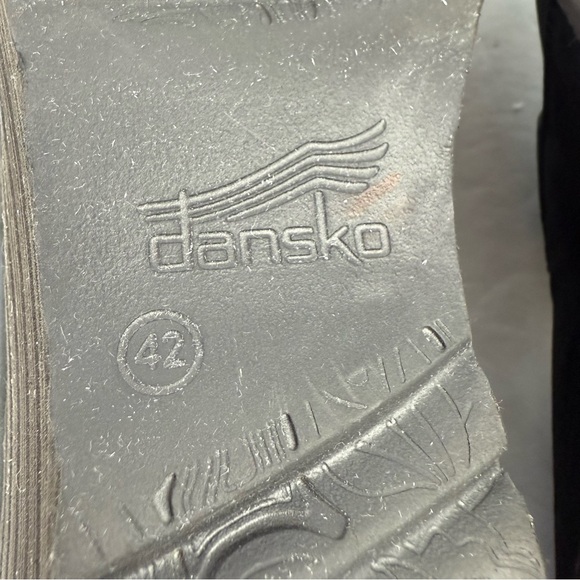 Dansko Clio Shoes 42 Black Nubuck Leather Wedge Shoes Womens Slip On 12 - Picture 11 of 13